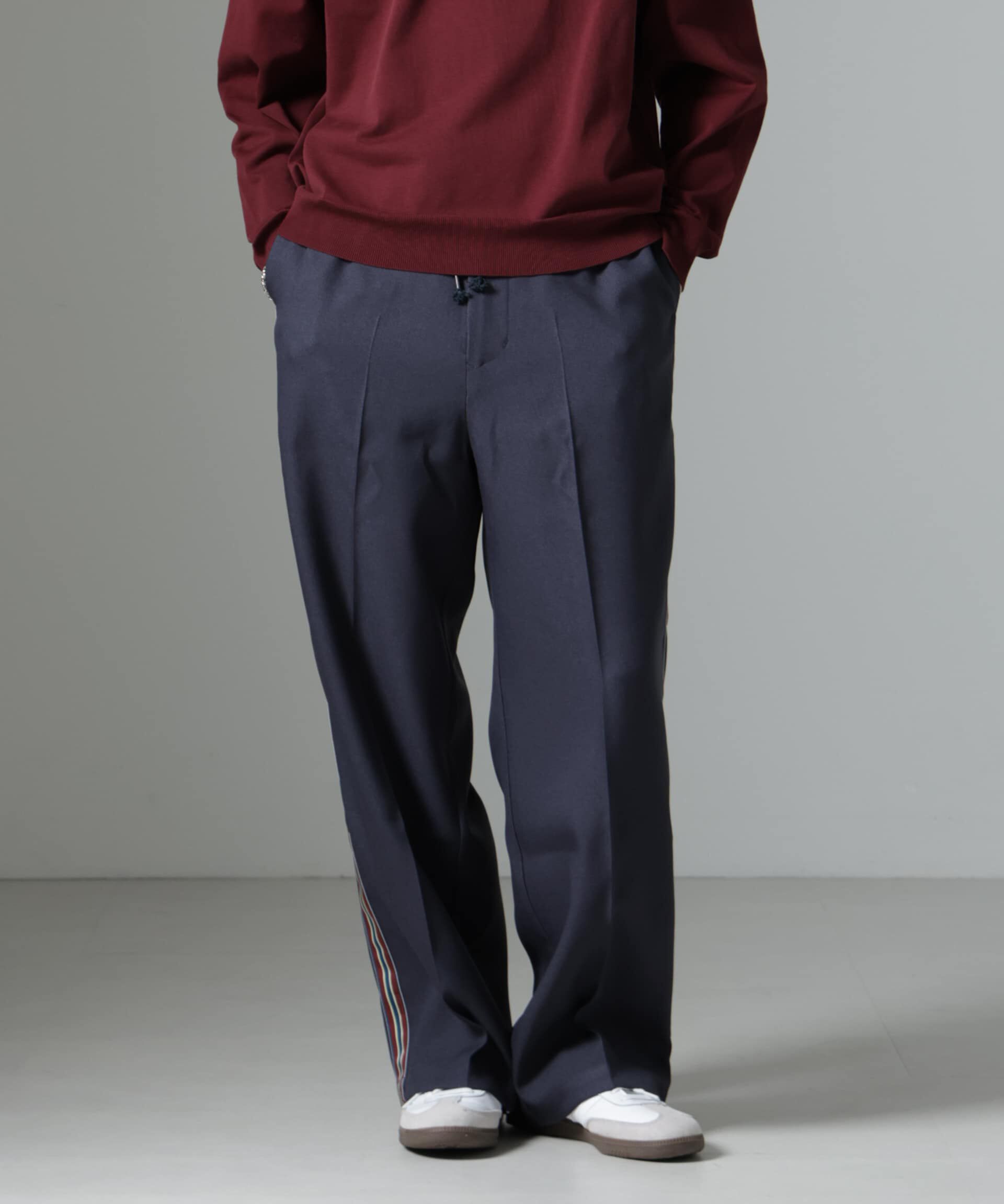 nano･universe「テックツイルサイドストライプイージーパンツ」|チノ|