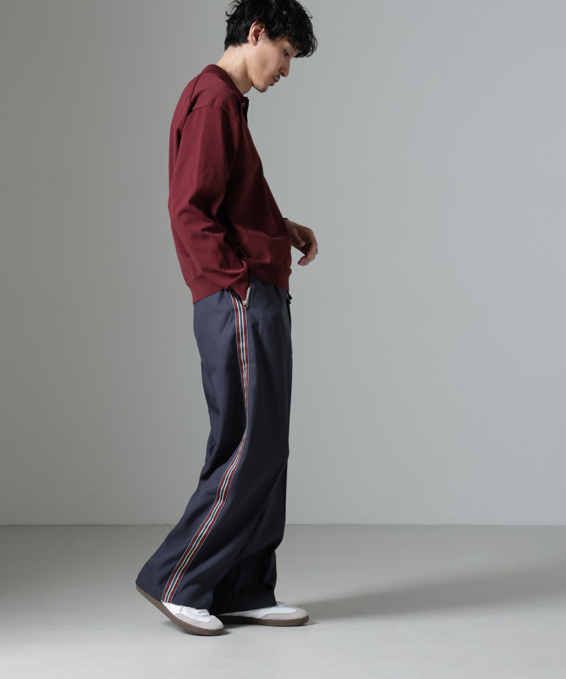nano･universe「テックツイルサイドストライプイージーパンツ」|チノ|