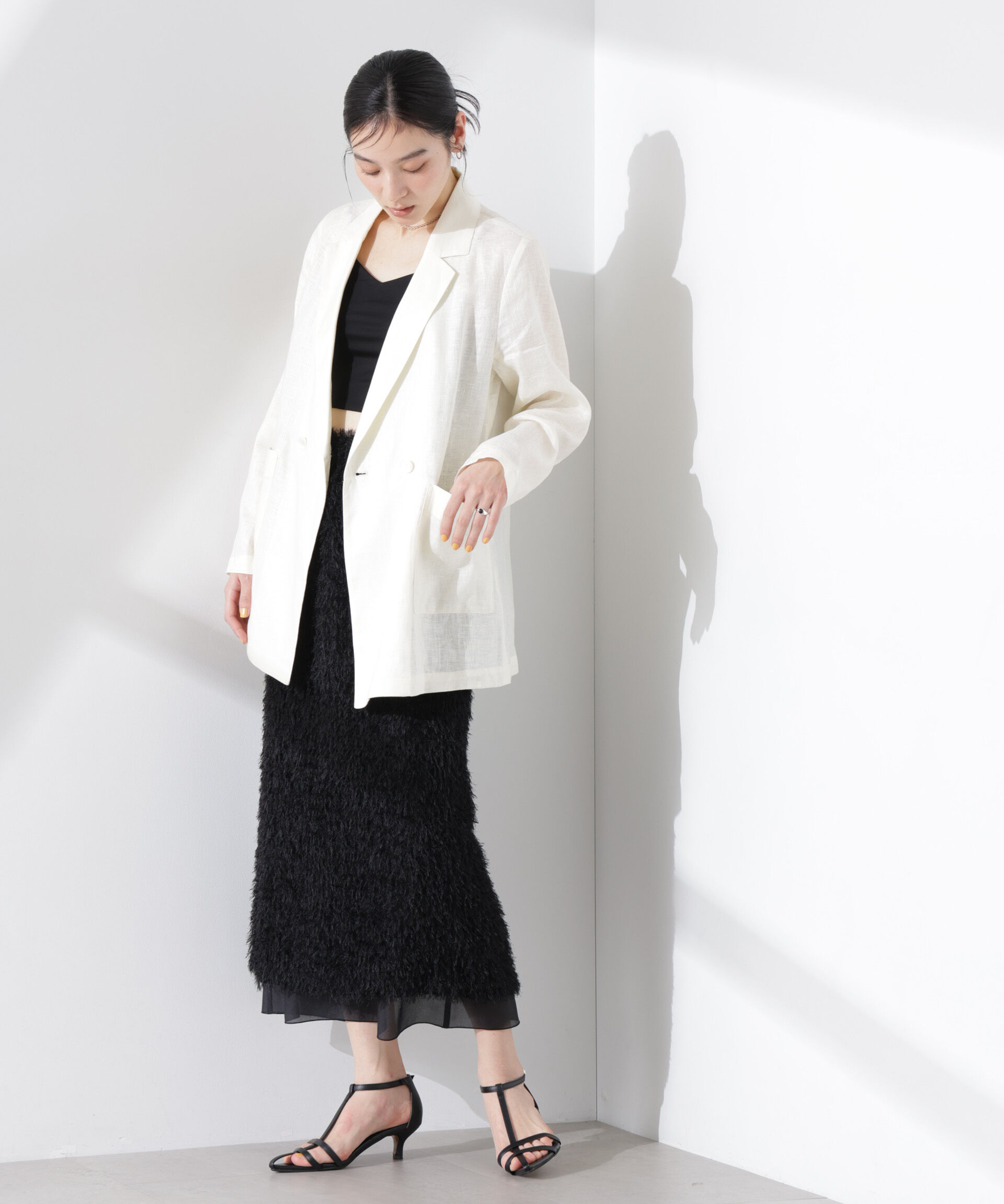 nano･universe「ヨーロピアンフラックス シアージャケット（セットアップ可）」|テーラードジャケット|