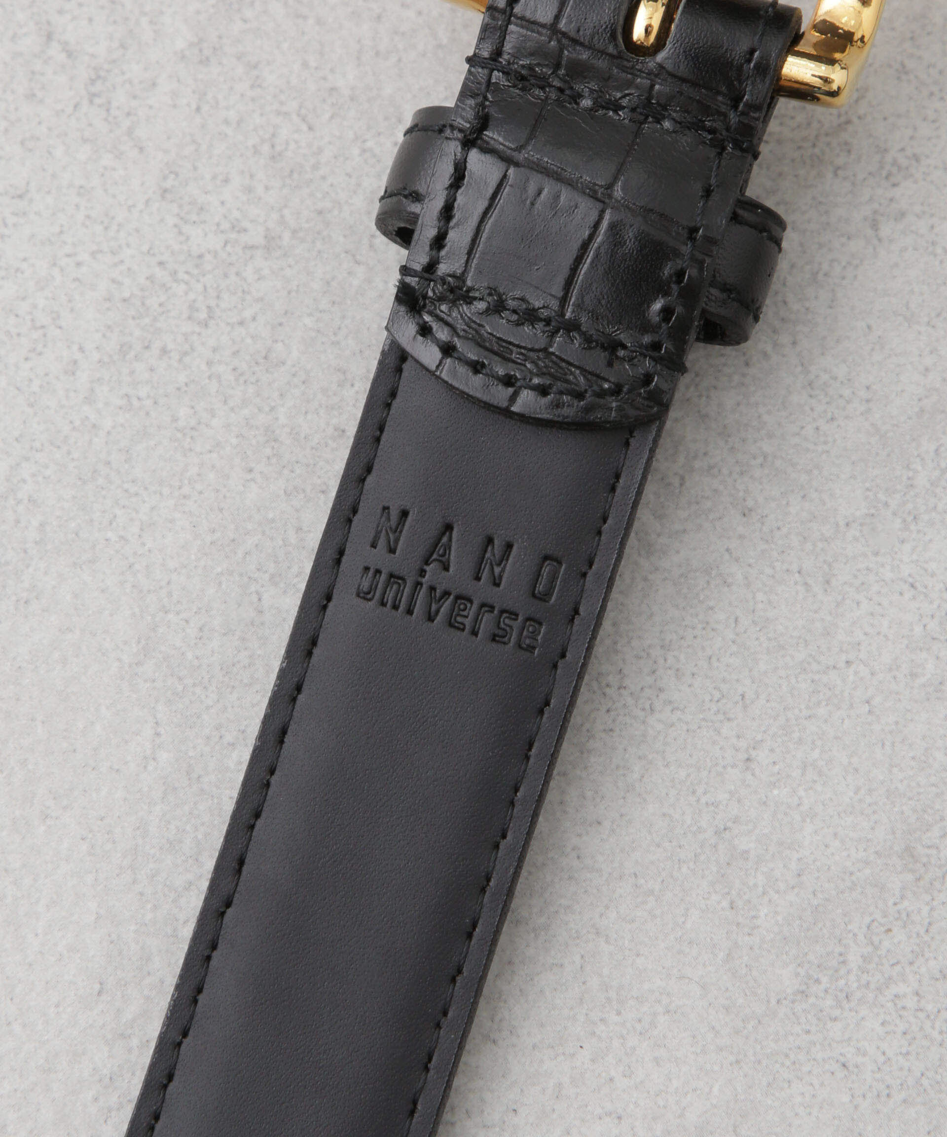 nano･universe「日本製 クロコ型押しベルト」|ベルト|