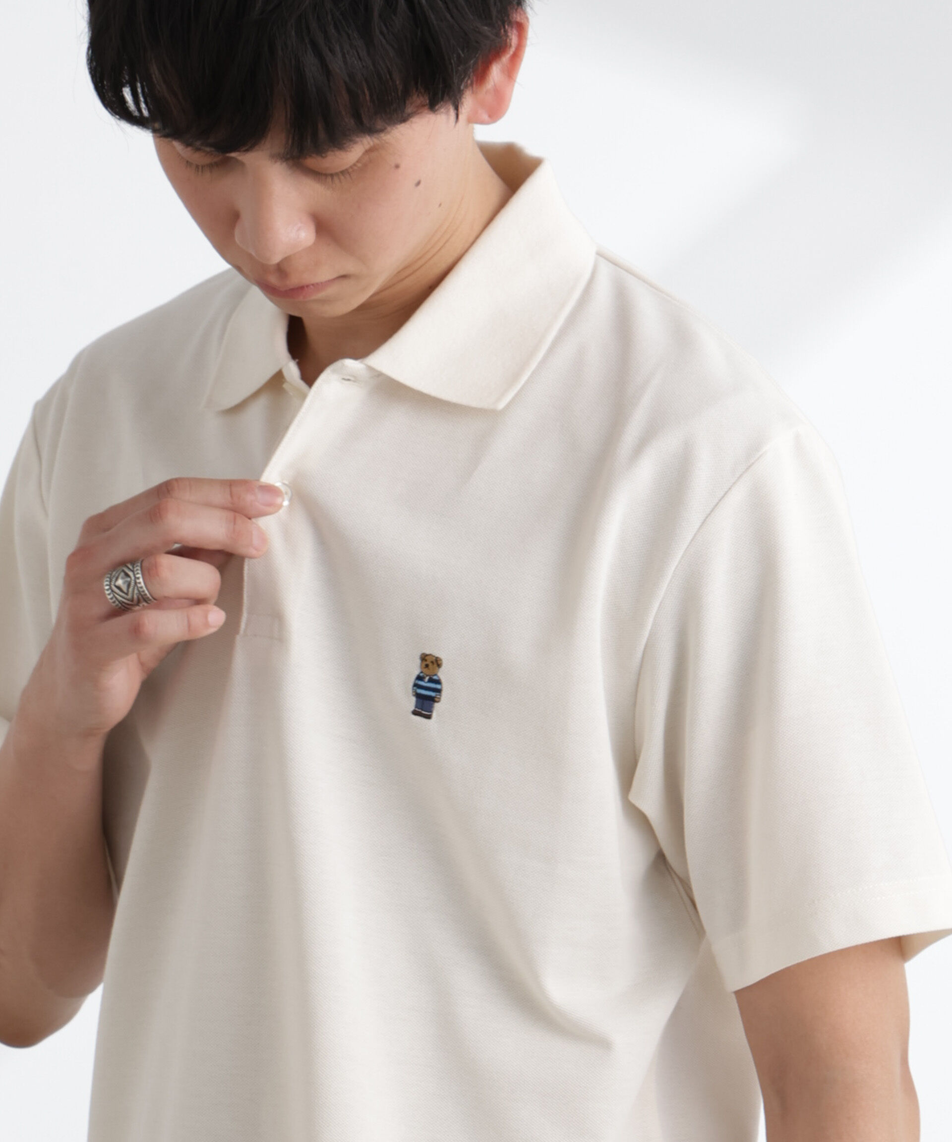 nano･universe「ナノベア鹿の子ポロシャツ 半袖」|Tシャツ・カットソー|