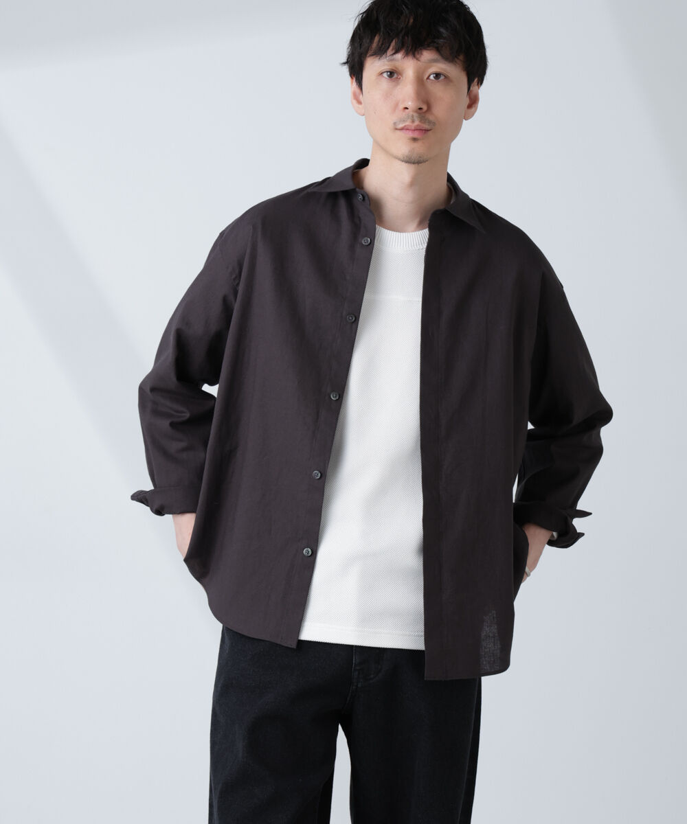 nano･universe「「BELGIUM LINEN FABRICS」リネンコットンレギュラーシャツ」|シャツ・ブラウス|