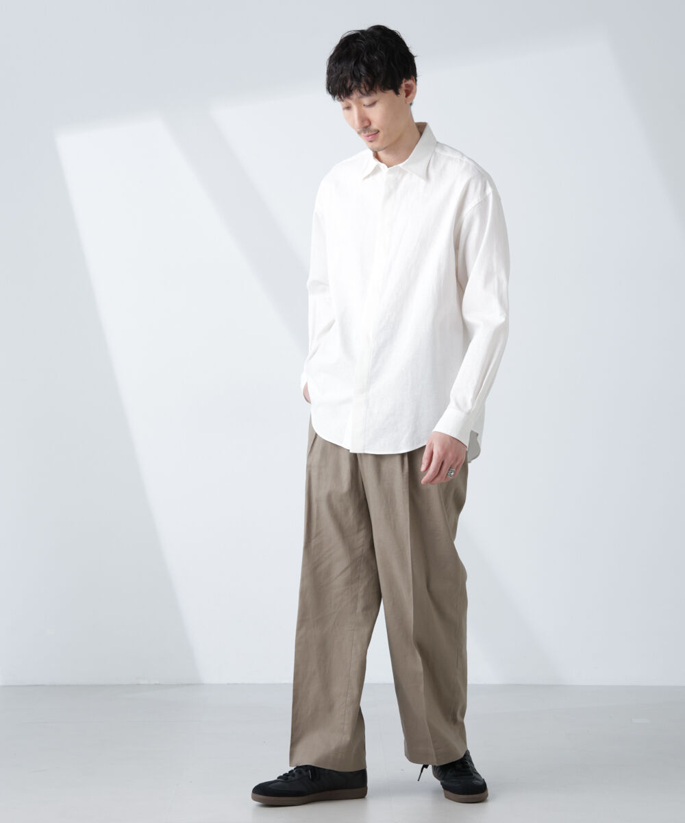 nano･universe「「BELGIUM LINEN FABRICS」リネンコットンレギュラーシャツ」|シャツ・ブラウス|