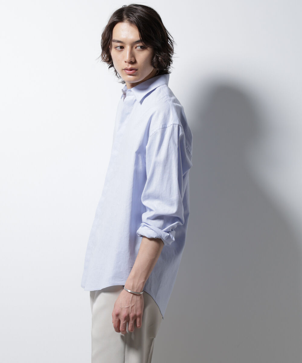 nano･universe「「BELGIUM LINEN FABRICS」リネンコットンレギュラーシャツ」|シャツ・ブラウス|