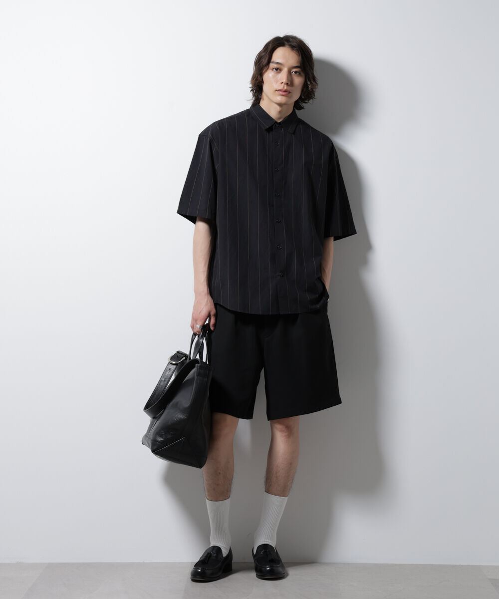 nano･universe「レギュラーカラーコットンリネンストライプシャツ」|シャツ・ブラウス|