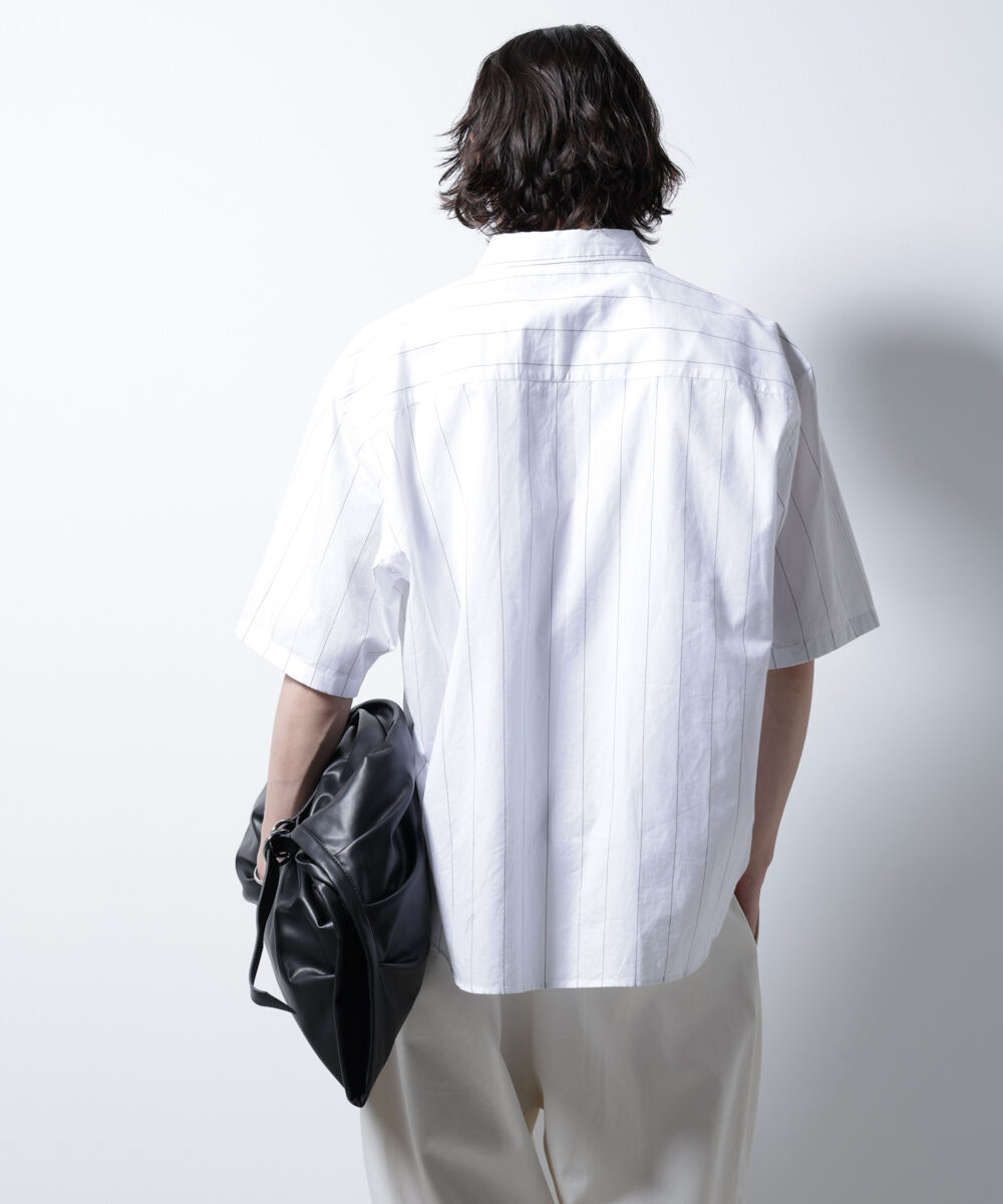 nano･universe「レギュラーカラーコットンリネンストライプシャツ」|シャツ・ブラウス|
