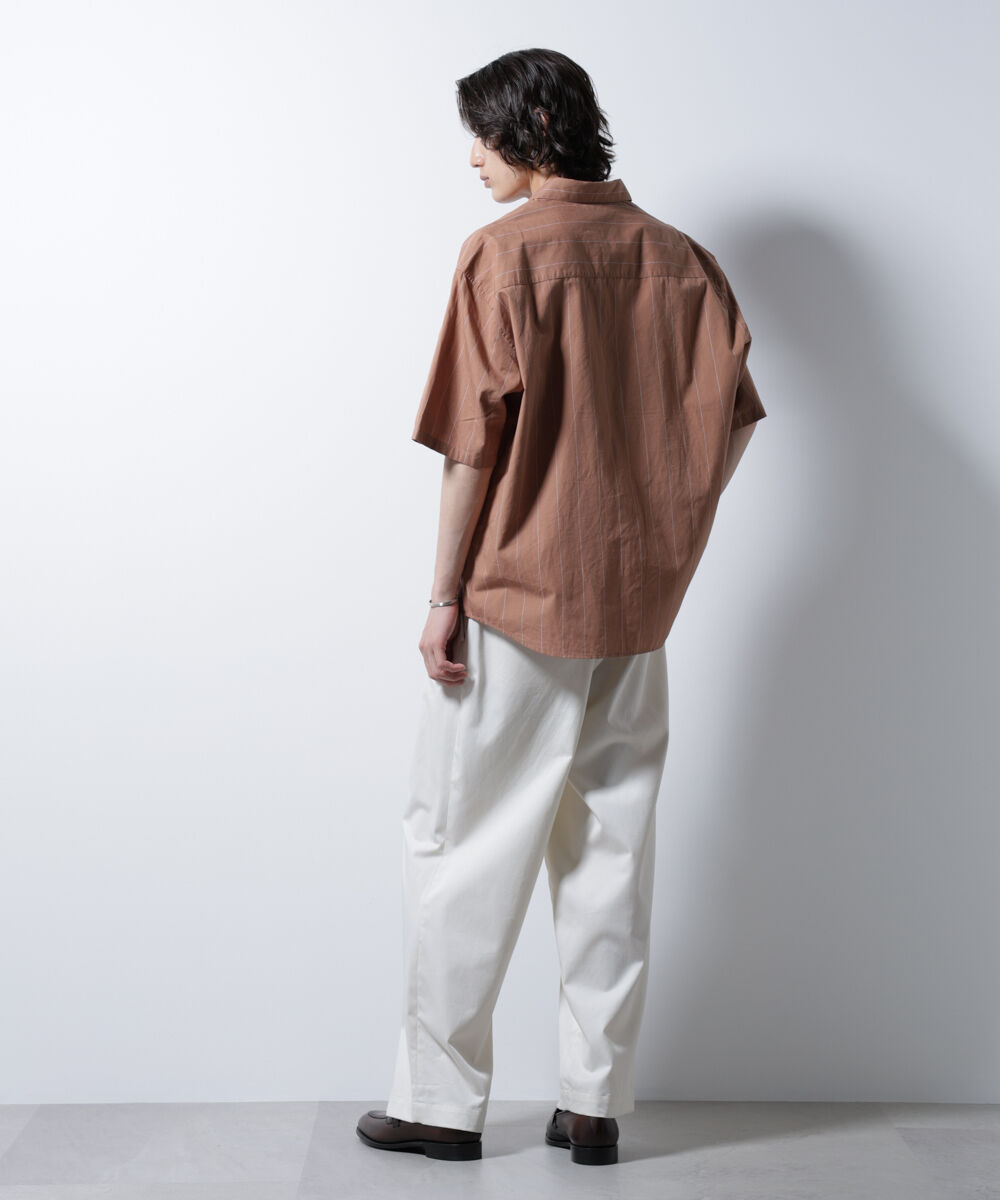 nano･universe「レギュラーカラーコットンリネンストライプシャツ」|シャツ・ブラウス|