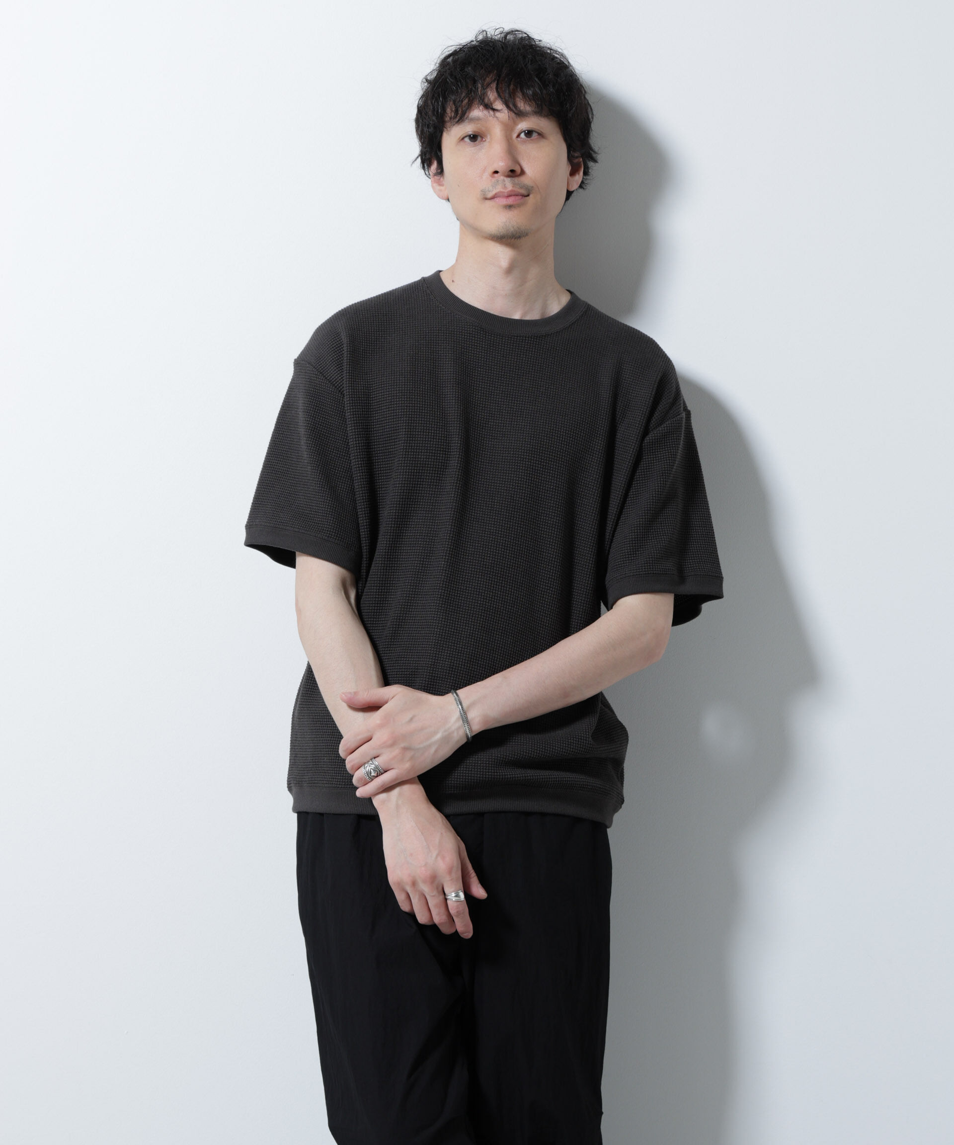 nano･universe「テックワッフルクルーネックTシャツ 半袖」|Tシャツ・カットソー|