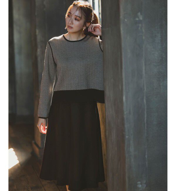 自由区「【WEB限定・マルチウェイ・洗える】ヘリンボーン柄リバーシブルニット セットアップ」|スーツ|ﾌﾞﾗｳﾝ&times;ﾍ