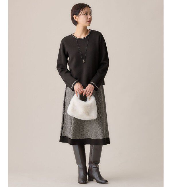 自由区「【WEB限定・マルチウェイ・洗える】ヘリンボーン柄リバーシブルニット セットアップ」|スーツ|