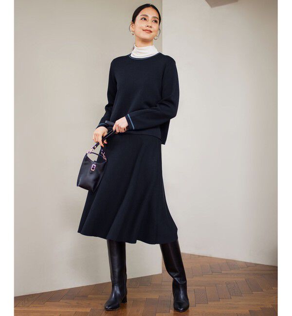 自由区「【WEB限定・マルチウェイ・洗える】ヘリンボーン柄リバーシブルニット セットアップ」|スーツ|