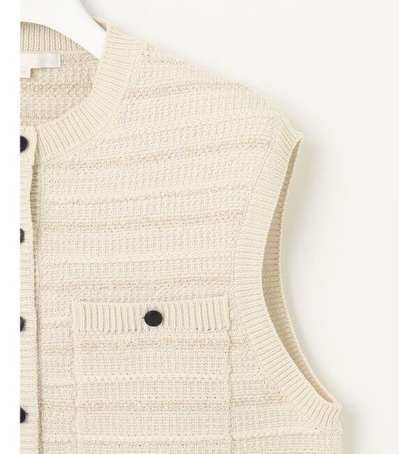 自由区「【洗える】テクスチャーコットンブレンドニット ベスト」|ベスト・ジレ|