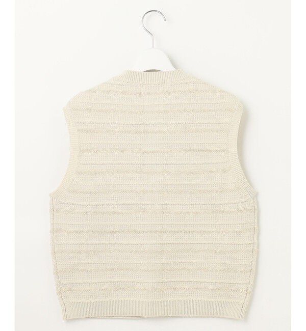 自由区「【洗える】テクスチャーコットンブレンドニット ベスト」|ベスト・ジレ|
