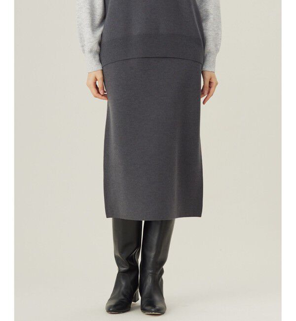 自由区「【カタログ掲載・セットアップ対応・洗える】スムージーニット スカート」|スカート|スレート
