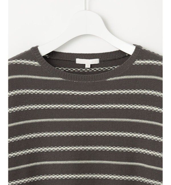 自由区「コットンポリミドルゲージボーダー ニット」|ニット・セーター|