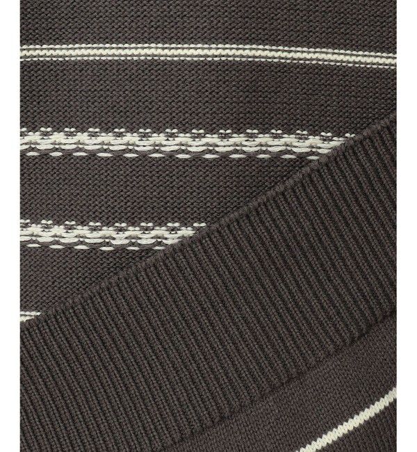自由区「コットンポリミドルゲージボーダー ニット」|ニット・セーター|