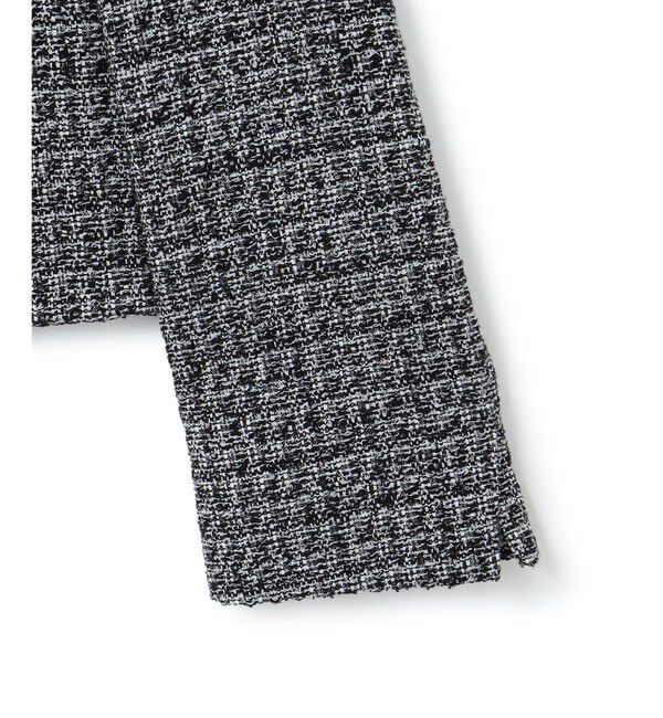 23区「【セットアップ対応】シャインツイードストレッチ ノーカラー ジャケット」|ノーカラージャケット|