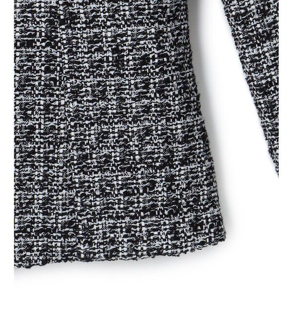 23区「【セットアップ対応】シャインツイードストレッチ ノーカラー ジャケット」|ノーカラージャケット|