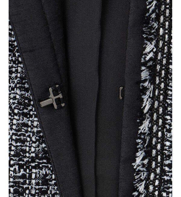 23区「【セットアップ対応】シャインツイードストレッチ ノーカラー ジャケット」|ノーカラージャケット|