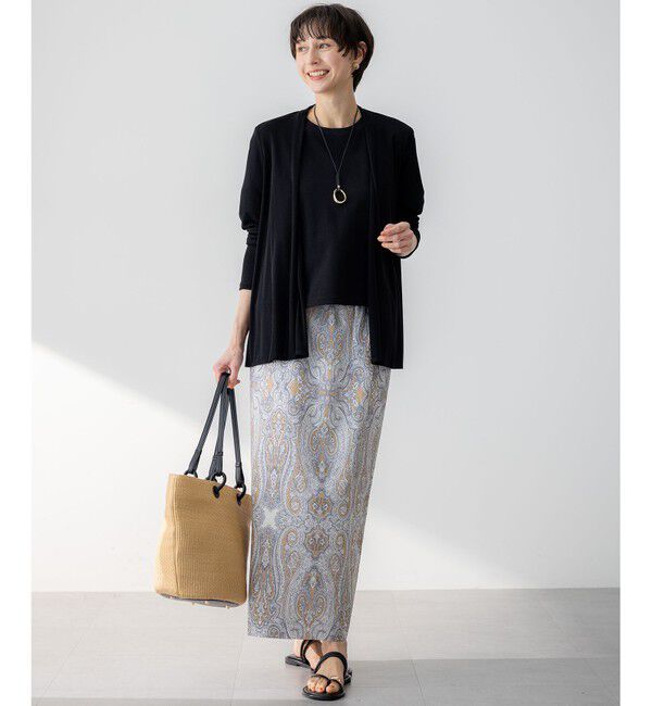 23区「【洗える】Rattiドローイングペイズリープリント スカート」|スカート|