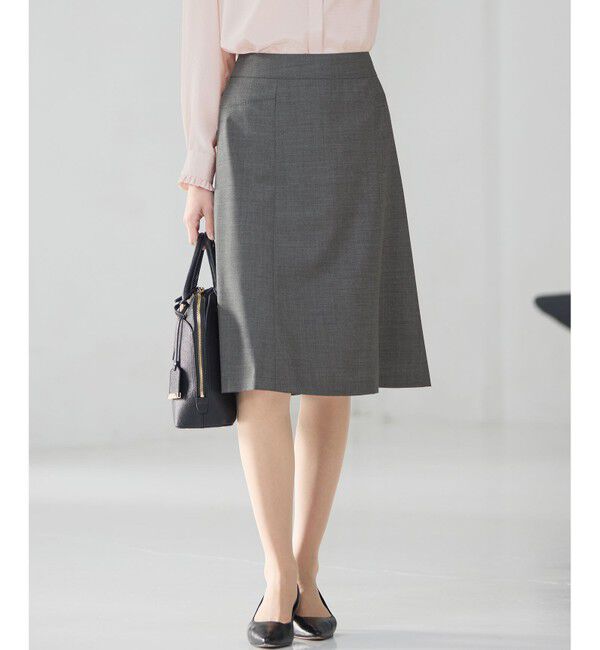 23区「【セットアップ着用】ファインネスウール フレア スカート」|スカート|グレー系