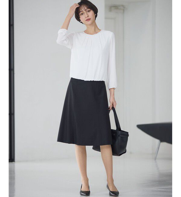 23区「【セットアップ着用】ファインネスウール フレア スカート」|スカート|
