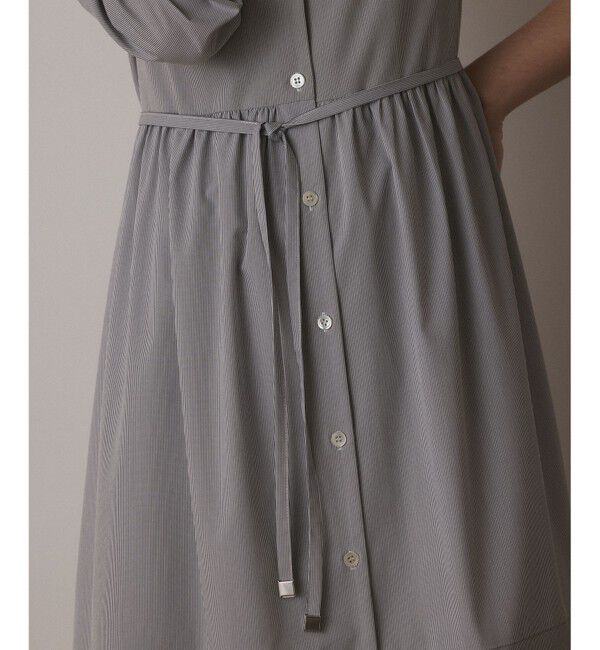  「ストライプ刺繍ワンピース」|ワンピース|