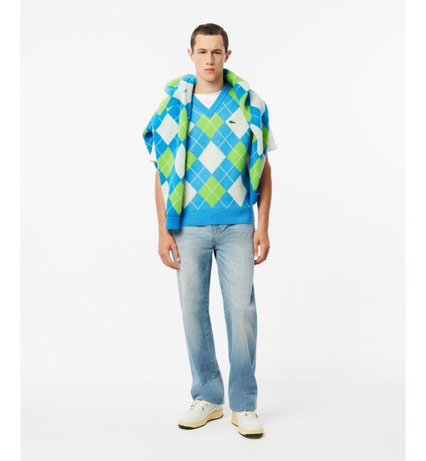 LACOSTE「エシカルニットアーガイルベスト」|ベスト・ジレ|