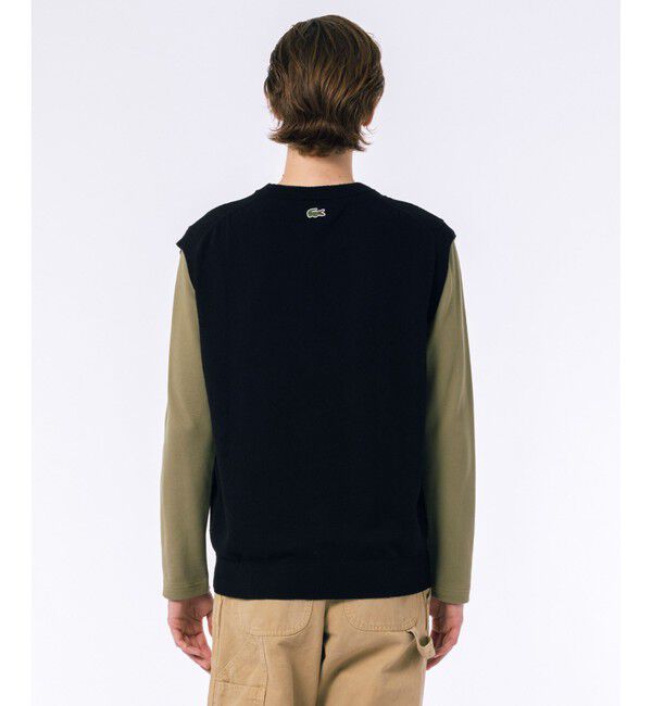 LACOSTE「ナイロン&times;コットンジャカードニットベスト」|ベスト・ジレ|