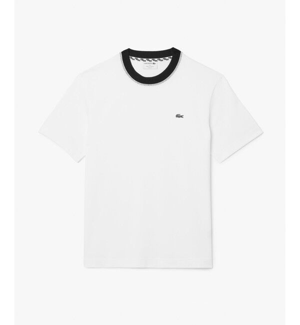 LACOSTE「フランスメイド配色リンガーネックワンポイント半袖Tシャツ」|Tシャツ・カットソー|