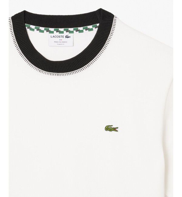 LACOSTE「フランスメイド配色リンガーネックワンポイント半袖Tシャツ」|Tシャツ・カットソー|