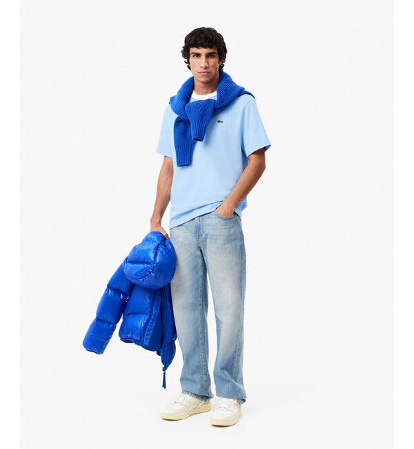 LACOSTE「フランスメイド配色リンガーネックワンポイント半袖Tシャツ」|Tシャツ・カットソー|