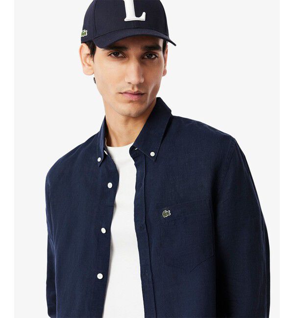 LACOSTE「リネンボタンダウン長袖シャツ」|シャツ・ブラウス|