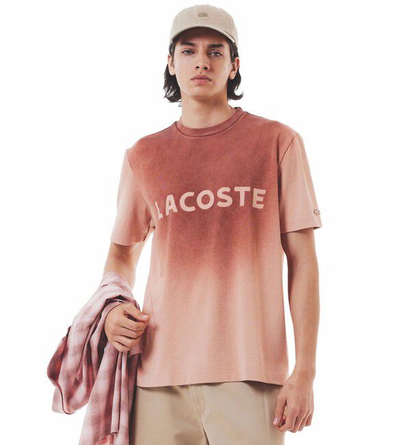 LACOSTE「グラデーション ステンシルブランドネームロゴTシャツ」|Tシャツ・カットソー|ブラウン