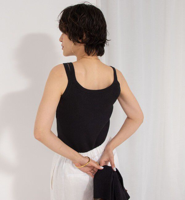 NOLLEY'S「《アンサンブル対応》《手洗い可能》ペーパーヤーン2WAYリブタンクトップ」|タンクトップ|
