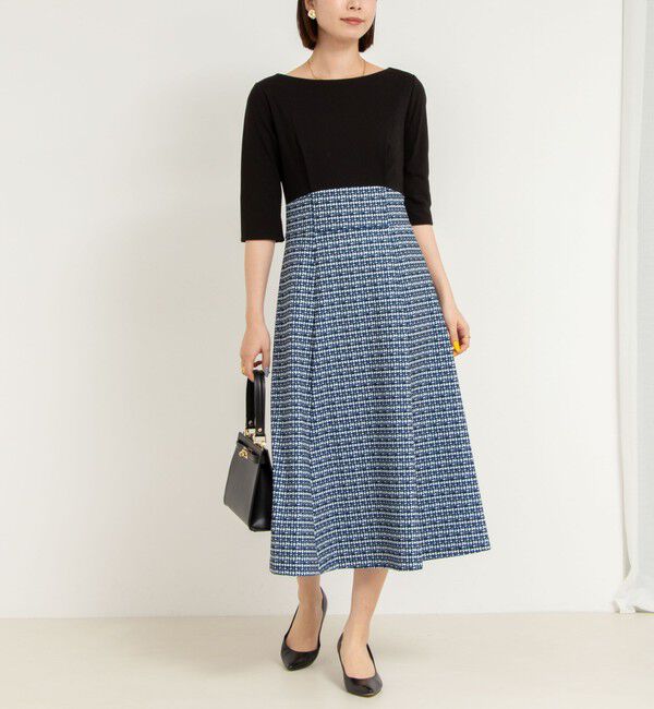 NOLLEY'S「ツイード見え切り替えワンピース」|ワンピース|ブルー系その他7