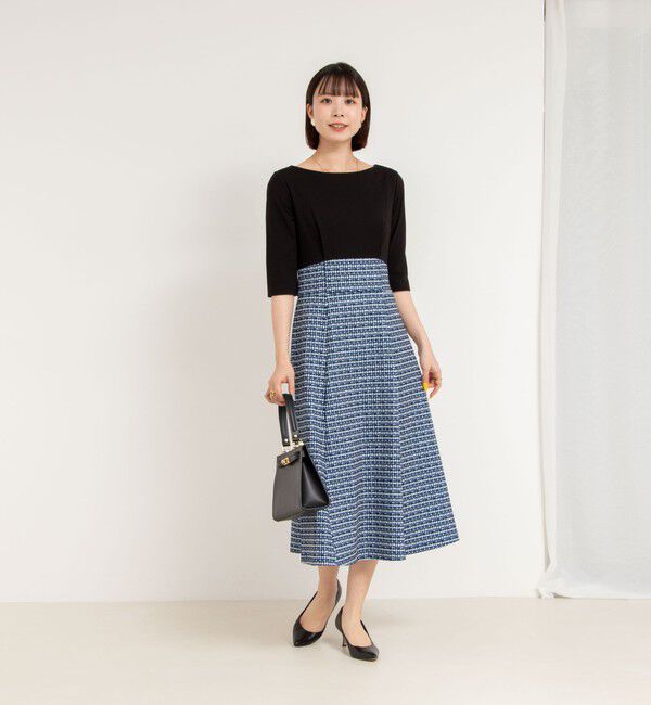 NOLLEY'S「ツイード見え切り替えワンピース」|ワンピース|