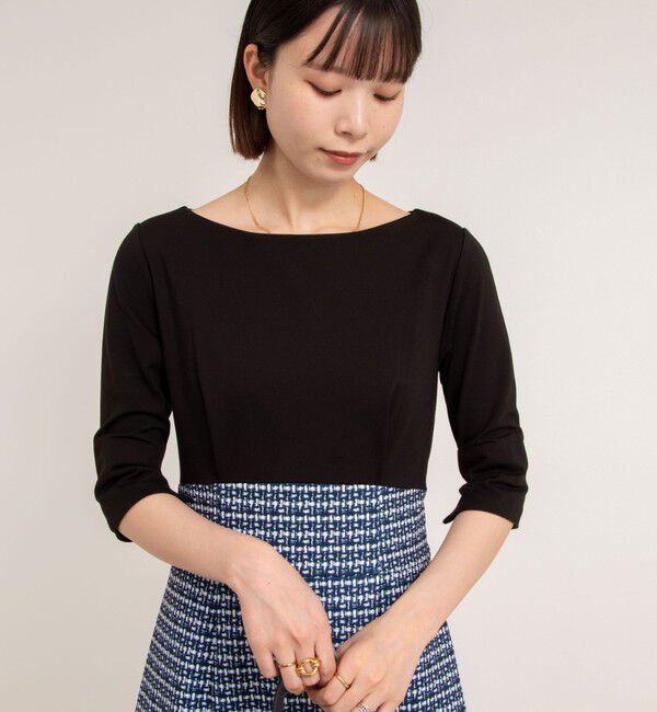 NOLLEY'S「ツイード見え切り替えワンピース」|ワンピース|