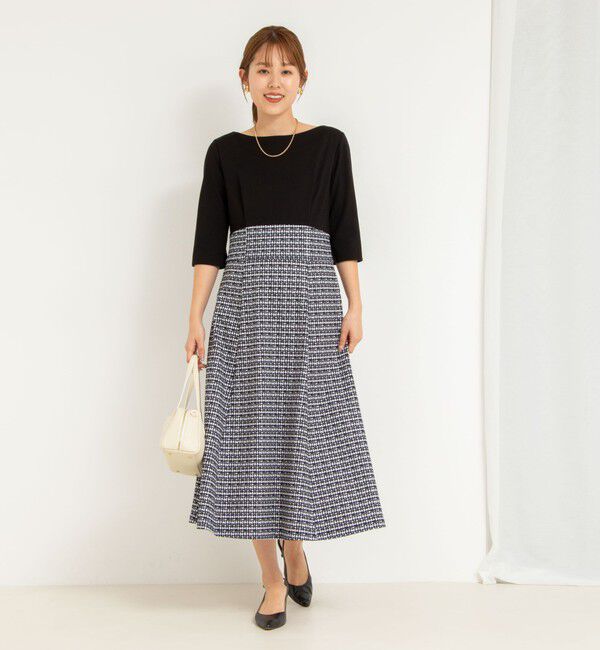 NOLLEY'S「ツイード見え切り替えワンピース」|ワンピース|