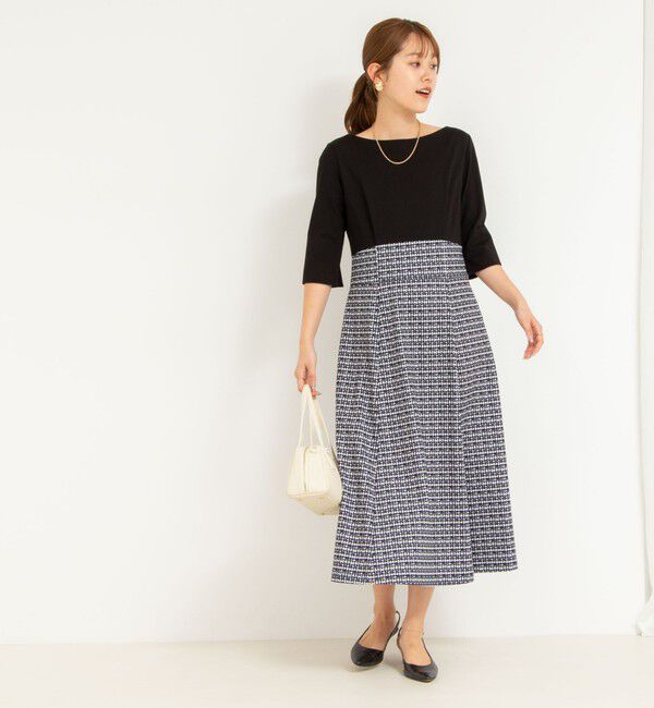 NOLLEY'S「ツイード見え切り替えワンピース」|ワンピース|