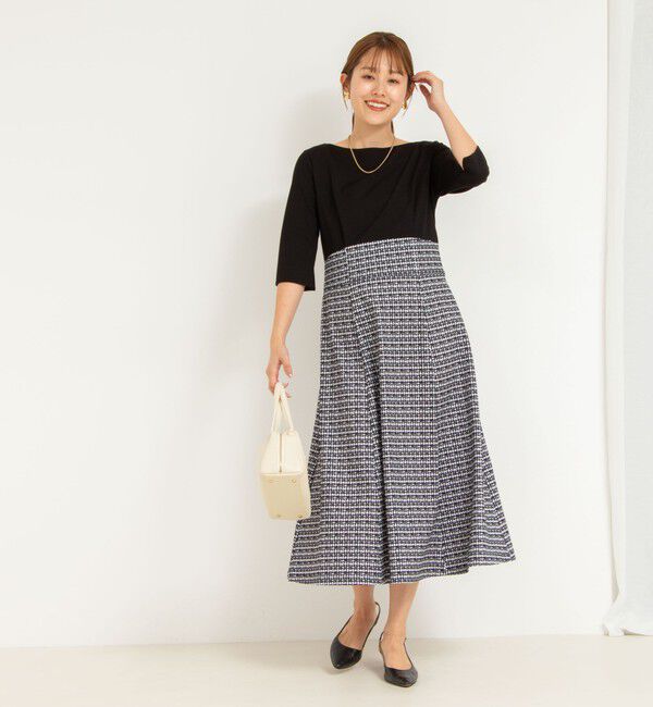 NOLLEY'S「ツイード見え切り替えワンピース」|ワンピース|