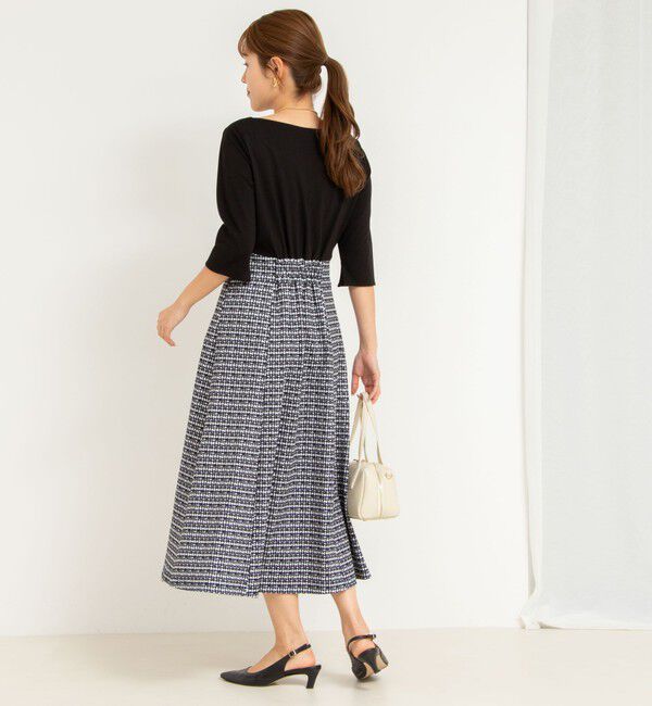 NOLLEY'S「ツイード見え切り替えワンピース」|ワンピース|