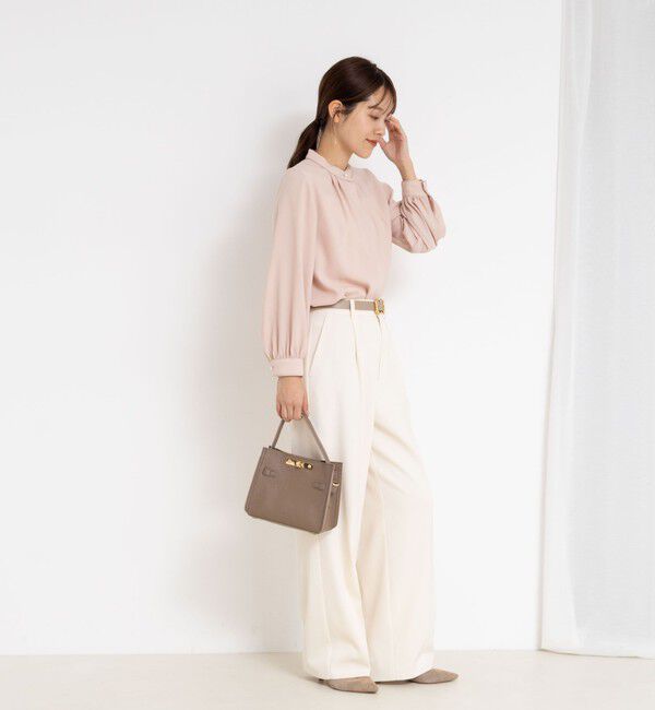 NOLLEY'S sophi「ウォッシャブルバックサテンパール釦タックブラウス」|シャツ・ブラウス|