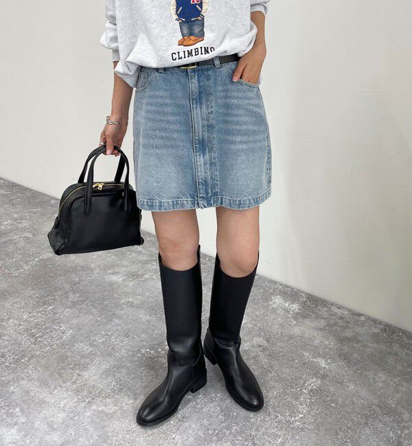 fredy emue「2WAYファスナー付きデニムミニスカート」|スカート|サックスブルー