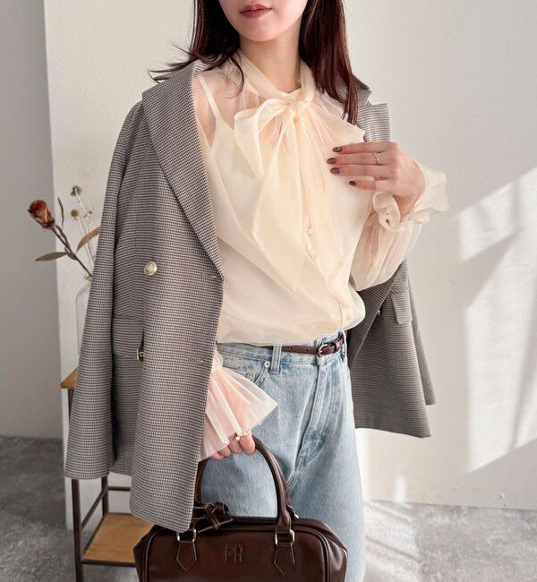 fredy emue「チュールボウタイブラウス」|シャツ・ブラウス|