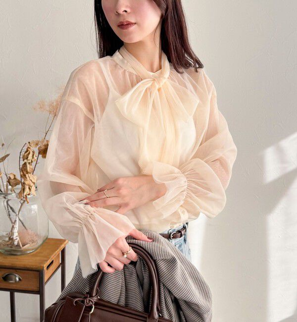 fredy emue「チュールボウタイブラウス」|シャツ・ブラウス|