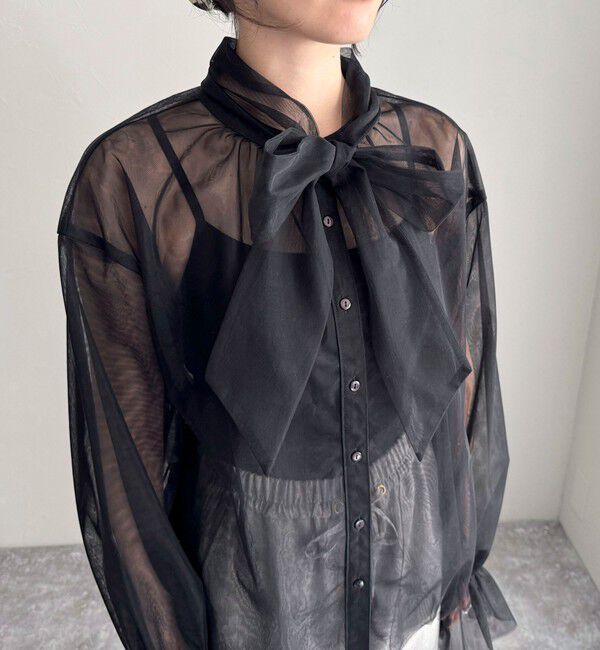 fredy emue「チュールボウタイブラウス」|シャツ・ブラウス|