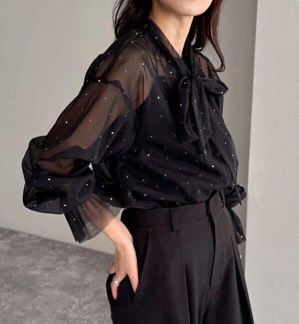 fredy emue「チュールボウタイブラウス」|シャツ・ブラウス|