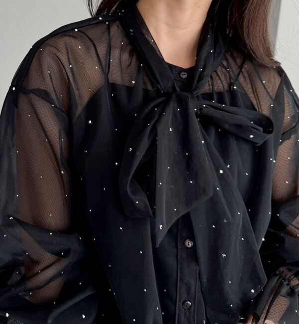 fredy emue「チュールボウタイブラウス」|シャツ・ブラウス|