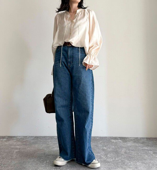 fredy emue「シャイニーシアー2WAYギャザーブラウス」|シャツ・ブラウス|